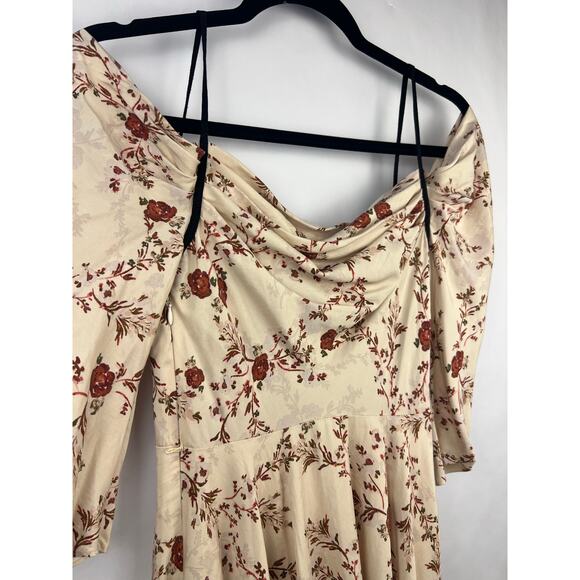 Lovers + Friends, Cindy Mini Floral Dress, Cream, Lyocell, Cottagecore Boho Fall - Picture 6 of 14